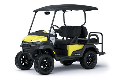 Three-quarter front angle of a Neighborhood Activity Vehicle staged in a white studio background. opens in a new window