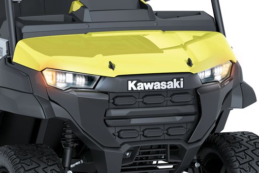 Close-up of Neighborhood Activity Vehicle front end in a white studio background. opens in a new window