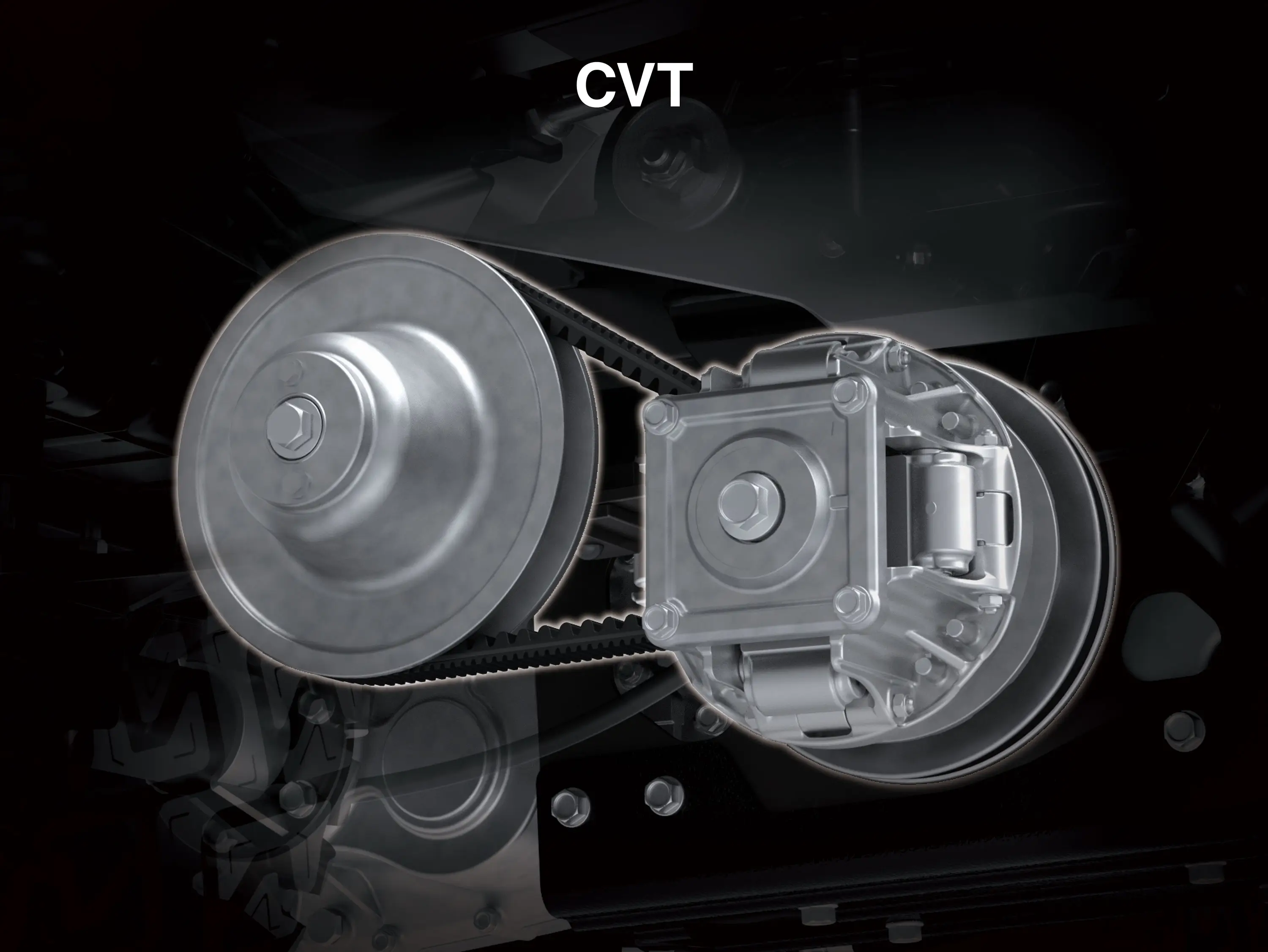 Graphic treatment showing the CVT of a Neighborhood Activity Vehicle.