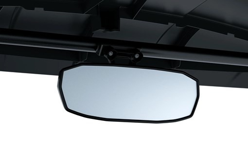 Rearview mirror of a Neighborhood Activity Vehicle in a white studio background. opens in a new window