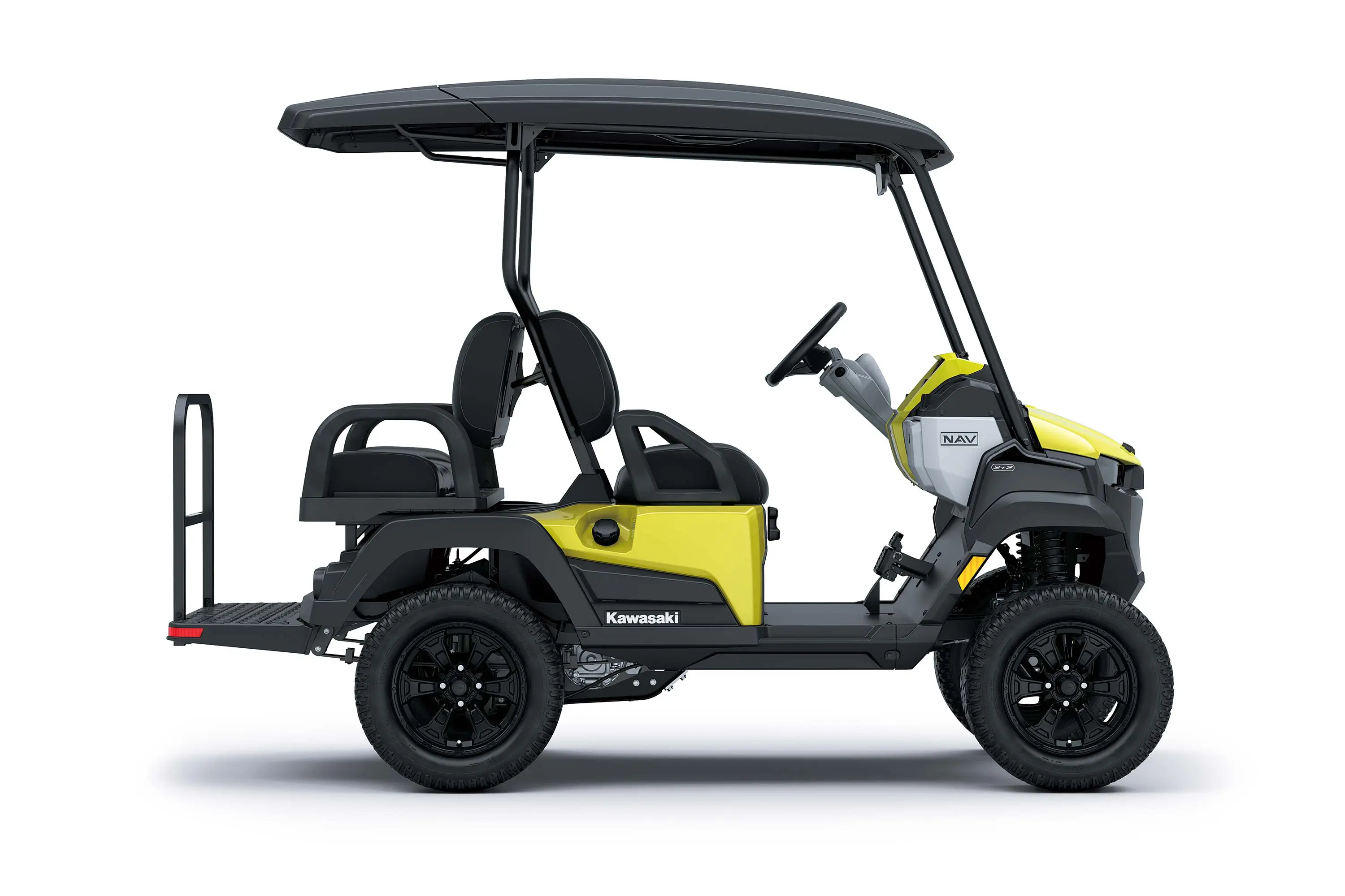 Profile angle of a Neighborhood Activity Vehicle staged in a white studio background.