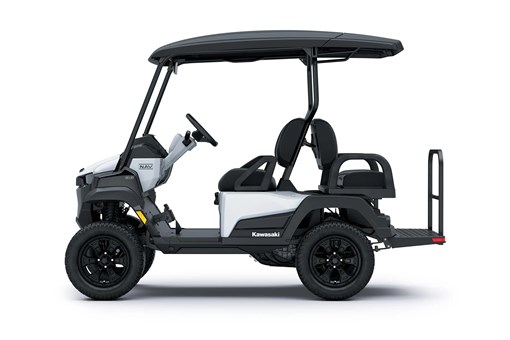 Profile angle of a white Neighborhood Activity Vehicle staged in a white studio background. opens in a new window