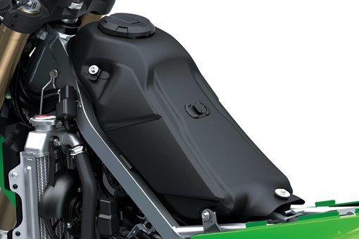 Under seat of a motorcycle staged in a white studio background. opens in a new window
