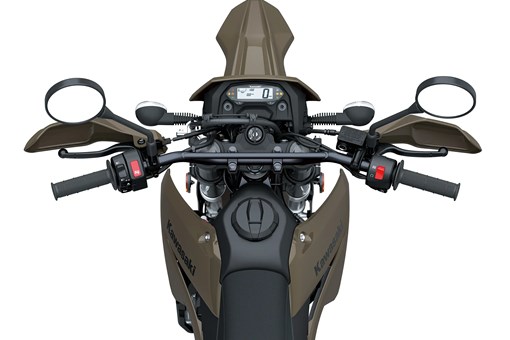 Overhead nose of a motorcycle staged in a white studio background. opens in a new window