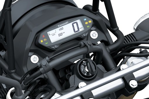 TFT screen of a motorcycle staged in a white studio background. opens in a new window