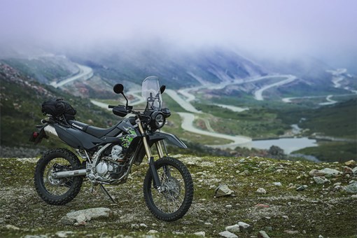 Side angle of a motorcycle parked. opens in a new window