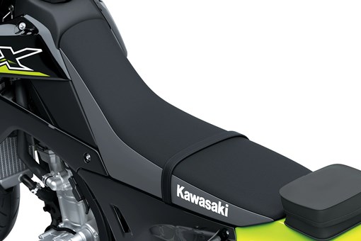Seat of a motorcycle staged in a white studio background. opens in a new window
