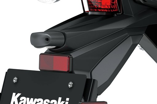 Rear plate of a motorcycle staged in a white studio background. opens in a new window