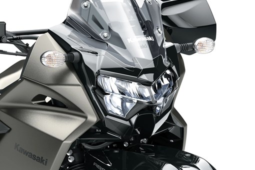 Nose of a motorcycle staged in a white studio background. opens in a new window