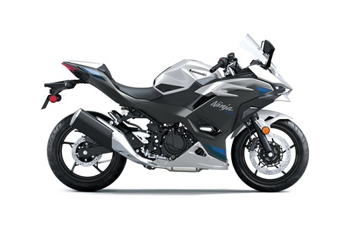 Side angle of a silver motorcycle staged in a white studio background. opens in a new window