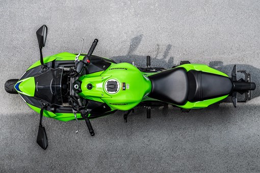 Overhead shot of a motorcycle. opens in a new window