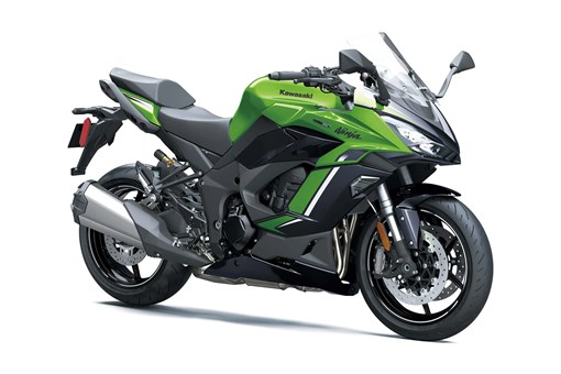 Three-quarter front angle of a motorcycle staged in a white studio background. opens in a new window