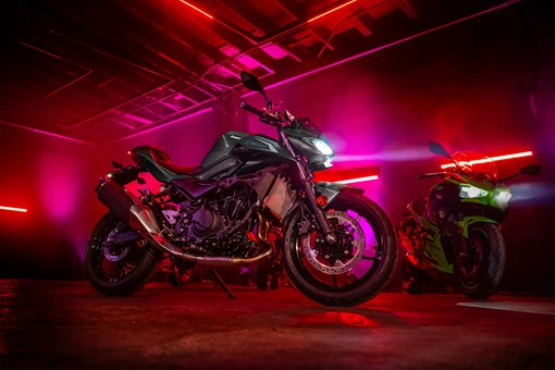 Side angle of a motorcycle parked. opens in a new window