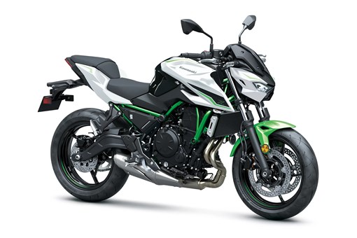 Three-quarter front angle of a motorcycle staged in a white studio background. opens in a new window