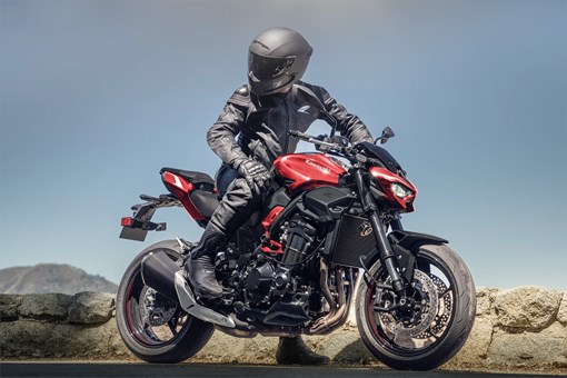 Side angle of a motorcycle parked. opens in a new window