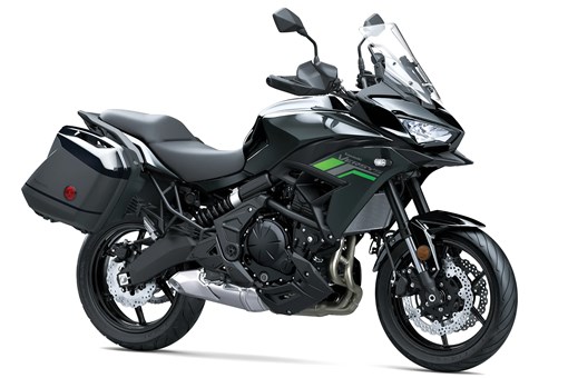Three-quarter front angle of a motorcycle staged in a white studio background. opens in a new window
