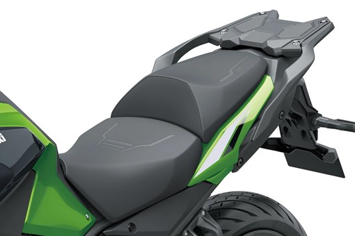 Seat of a motorcycle staged in a white studio background. opens in a new window
