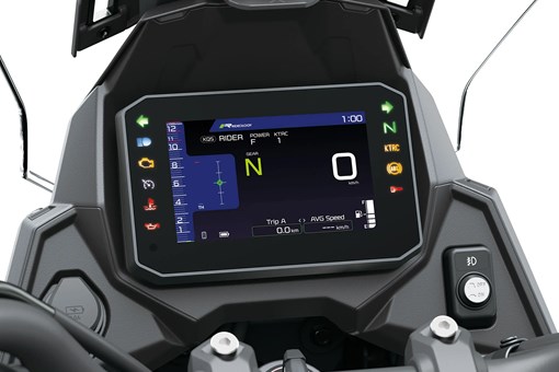 TFT screen of a motorcycle staged in a white studio background. opens in a new window