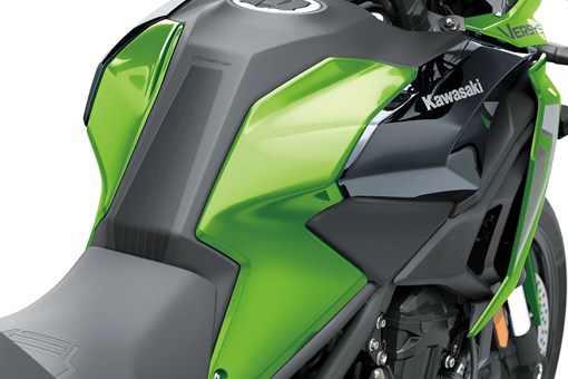 Fuel tank of a motorcycle staged in a white studio background. opens in a new window