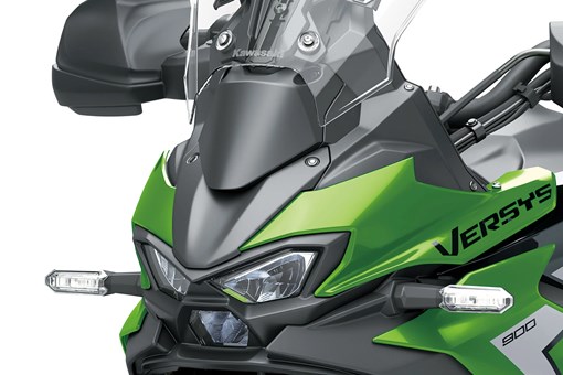 Front nose of a motorcycle staged in a white studio background. opens in a new window