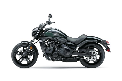 Profile angle of a motorcycle staged in a white studio background. opens in a new window