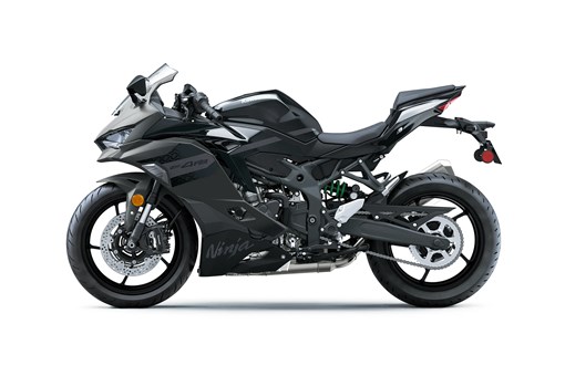 Side angle of a black motorcycle staged in a white studio background. opens in a new window