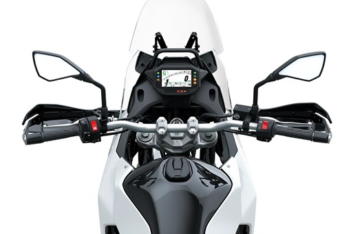 Rider angle of a motorcycle staged in a white studio background. opens in a new window