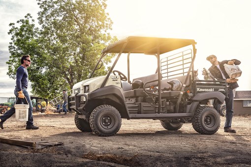 Side angle of a side x side parked at a job site. opens in a new window