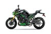Side angle of a motorcycle staged in a white studio background.