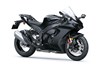 Three-quarter front angle of a motorcycle staged in a white studio background.