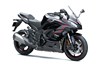 Three-quarter front angle of a motorcycle staged in a white studio background.