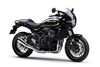 Three-quarter front angle of a motorcycle staged in a white studio background.