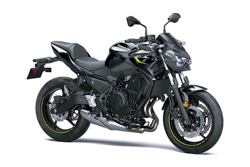 Three-quarter front angle of a black motorcycle staged in a white studio background. opens in a new window