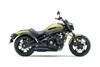 Side angle of a motorcycle staged in a white studio background.