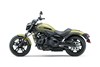 Profile angle of a motorcycle staged in a white studio background.