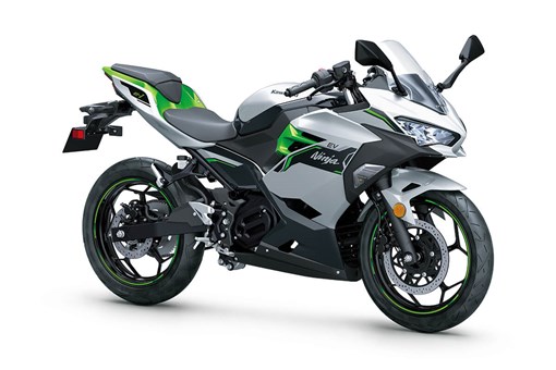 Three-quarter front angle of a motorcycle staged in a white studio background. opens in a new window