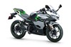 Three-quarter front angle of a motorcycle staged in a white studio background.