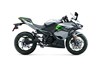 Side angle of a motorcycle staged in a white studio background.