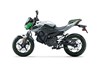 Profile angle of a motorcycle staged in a white studio background.