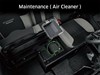 Graphic treatment showing where the air filter is on a side x side.