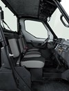 Side angle view of the interior of a side x side.