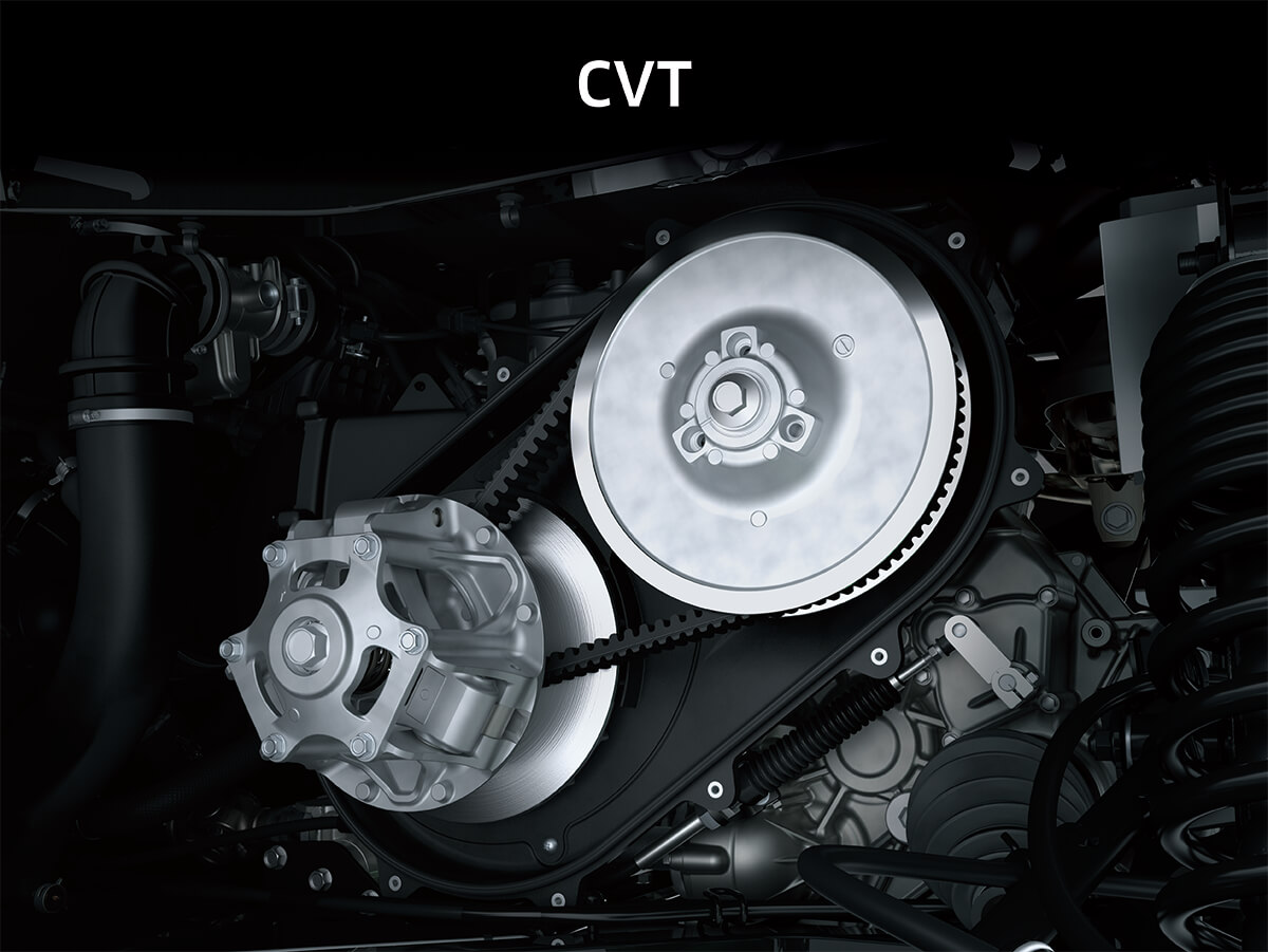 Closeup, front angle of a side x side's Continuously Variable Transmission.