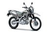 Three-quarter front angle of a motorcycle staged in a white studio background.