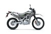 Side angle of a motorcycle staged in a white studio background.