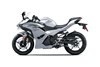 Side angle of a motorcycle staged in a white studio background.
