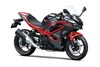 Three-quarter front angle of a motorcycle staged in a white studio background.