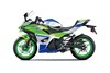 Side angle of a motorcycle staged in a white studio background.