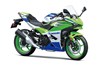 Three-quarter front angle of a motorcycle staged in a white studio background.