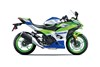 Profile angle of a motorcycle staged in a white studio background.