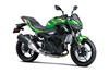 Three-quarter front angle of a motorcycle staged in a white studio background.